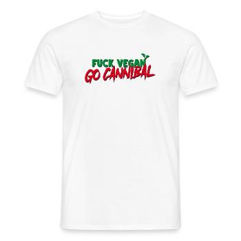 Fuck Vegan Go Cannibal - Männer T-Shirt - Weiß - Vorne - AI Model Male 178 dark (178cm)
