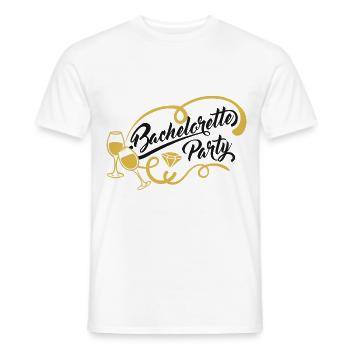 Bachelorette Party - JGA mit Sektgläsern - Männer T-Shirt - Weiß - Vorne - AI Model Male 178 dark (178cm)