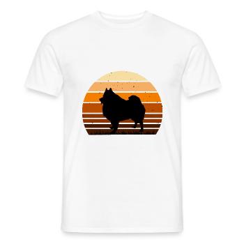 Deutscher Spitz Hund Liebhaber Silhouette Vintage Sonnenuntergang - Männer T-Shirt - Weiß - Vorne - AI Model Male 178 dark (178cm)
