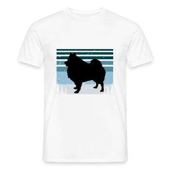 Deutscher Spitz Hundeliebhaber Silhouette Vintage Sonnenuntergang - Männer T-Shirt - Weiß - Vorne - AI Model Male 178 dark (178cm)