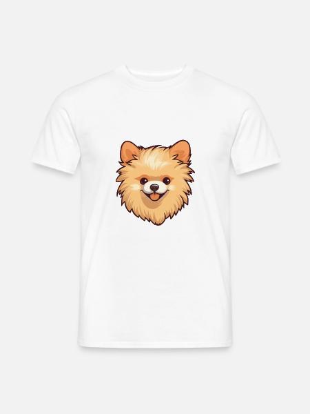Pomeranian Spitz Hunderasse Cartoon Kawaii Illustra - Männer T-Shirt - Weiß