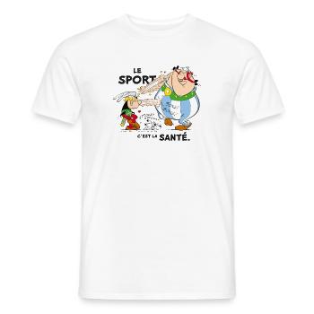 Asterix und Obelix – Sport ist Gesundheit - Männer T-Shirt - Weiß - Vorne - AI Model Male 178 dark (178cm)