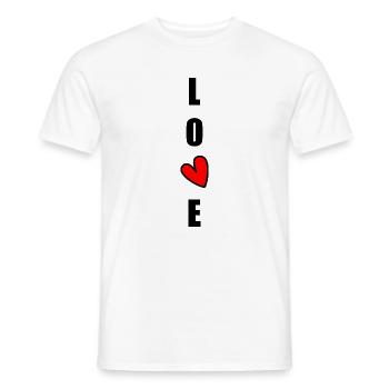 ICH LIEBE DICH. ICH LIEBE DICH. LIEBE. LIEBE. HERZ. - Männer T-Shirt - Weiß - Vorne - AI Model Male 178 dark (178cm)