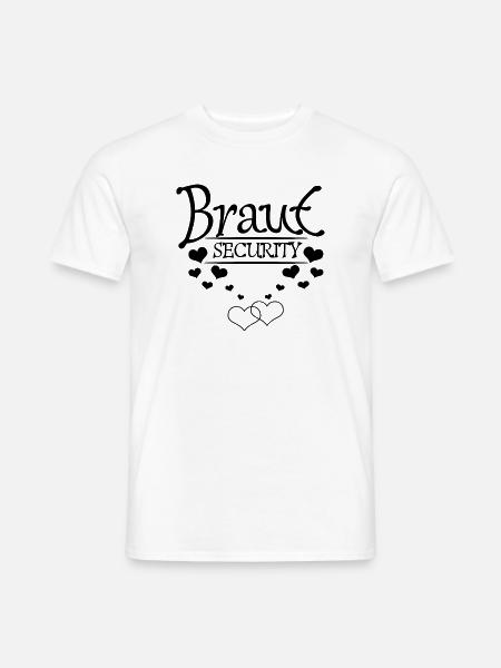 Braut Security mit Herzchen - Männer T-Shirt - Weiß