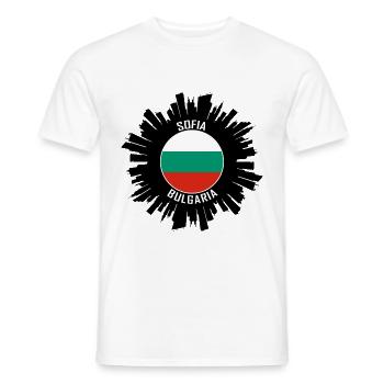 Sofia Skyline Bulgarien Flagge Reise Souvenir - Männer T-Shirt - Weiß - Vorne - AI Model Male 178 dark (178cm)