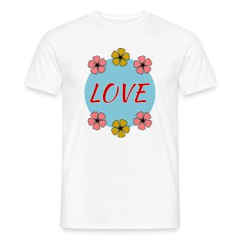 LIEBE. VALENTINSTAG. ICH LIEBE DICH. ICH LIEBE DICH. LIEBE - Männer T-Shirt - Weiß - Vorne - AI Model Male 178 dark (178cm)