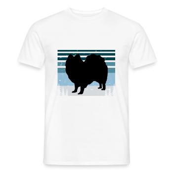Indischer Spitz Hundeliebhaber Silhouette Vintage Sonnenuntergang - Männer T-Shirt - Weiß - Vorne - AI Model Male 178 dark (178cm)