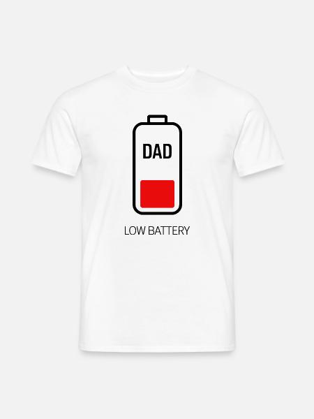Low Battery Dad - Männer T-Shirt - Weiß