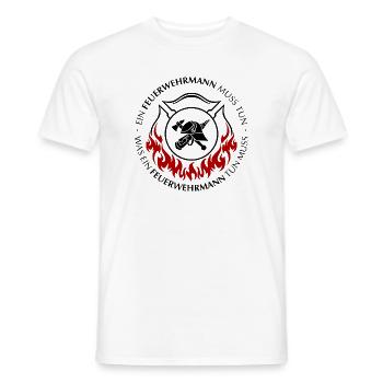 Ein Feuerwehrmann muss tun - Männer T-Shirt - Weiß - Vorne - AI Model Male 178 dark (178cm)
