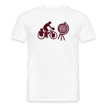Radreise um den Globus - Danny A. Lettkemann - Männer T-Shirt - Weiß - Vorne - AI Model Male 178 dark (178cm)