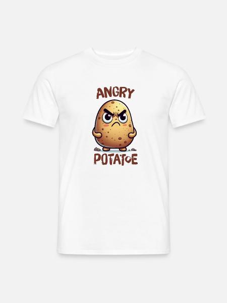 Angry Potatoe - Männer T-Shirt - Weiß