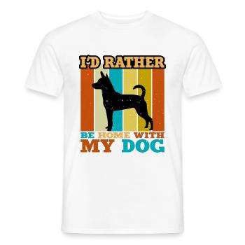 Decker Rat Terrier Hund Silhouette Retro Sunset - Männer T-Shirt - Weiß - Vorne - AI Model Male 178 dark (178cm)