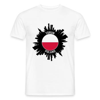 Torun Skyline Polen Flagge Reise-Souvenir - Männer T-Shirt - Weiß - Vorne - AI Model Male 178 dark (178cm)