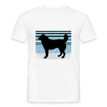 Bucovina Schäferhund Liebe Silhouette Retro Sonnenuntergang - Männer T-Shirt - Weiß - Vorne - AI Model Male 178 dark (178cm)