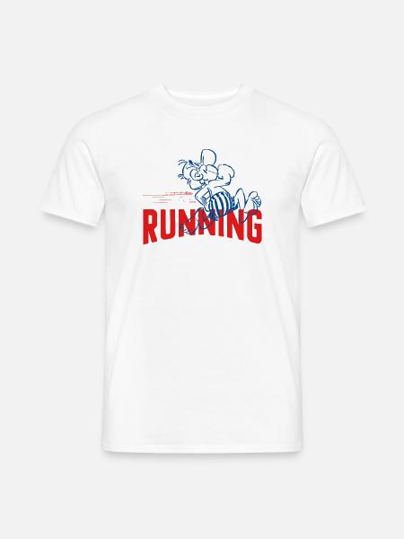 Asterix & Obelix Asterix Läuft Design - Männer T-Shirt - Weiß