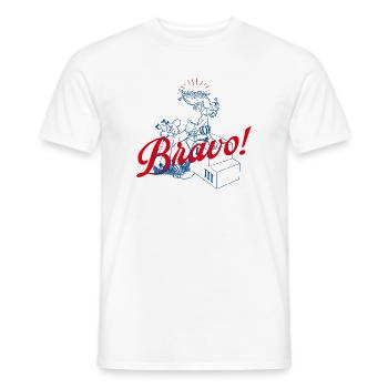 Asterix & Obelix Bravo! Charakterdesign - Männer T-Shirt - Weiß - Vorne - AI Model Male 178 dark (178cm)