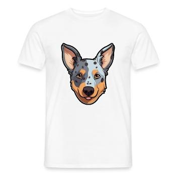 St Miguel Cattle Dog Rasse Cartoon Kawaii Illustra - Männer T-Shirt - Weiß - Vorne - AI Model Male 178 dark (178cm)