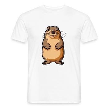 Gopher Niedliche Karikatur Kawaii Aquarell Tier Haustier - Männer T-Shirt - Weiß - Vorne - AI Model Male 178 dark (178cm)