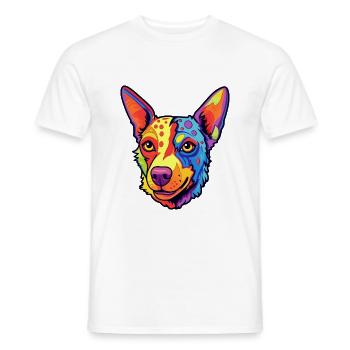 St Miguel Cattle Dog Rasse Cartoon Kawaii Illustra - Männer T-Shirt - Weiß - Vorne - AI Model Male 178 dark (178cm)