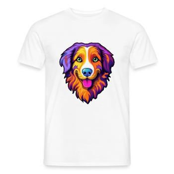 Englischer Schäferhund Rasse Cartoon Kawaii Illustra - Männer T-Shirt - Weiß - Vorne - AI Model Male 178 dark (178cm)