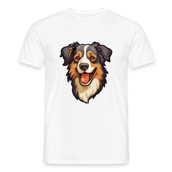 Englischer Schäferhund Rasse Cartoon Kawaii Illustra - Männer T-Shirt - Weiß - Vorne - AI Model Male 178 dark (178cm)