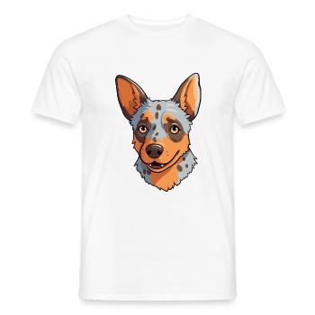 Australische Rinderhundrasse Cartoon Kawaii Illustration - Männer T-Shirt - Weiß - Vorne - AI Model Male 178 dark (178cm)