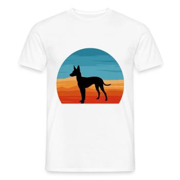 Cirneco Dell Etna Hund Liebe Silhouette Retro Sonnenuntergang - Männer T-Shirt - Weiß - Vorne - AI Model Male 178 dark (178cm)