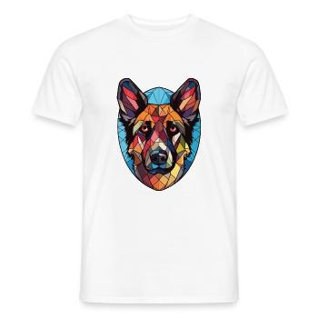 Deutscher Wachtelhund Hunderasse Aquarellglas - Männer T-Shirt - Weiß - Vorne - AI Model Male 178 dark (178cm)