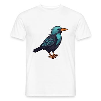 Starenkarikatur Kawaii Aquarellillustration - Männer T-Shirt - Weiß - Vorne - AI Model Male 178 dark (178cm)