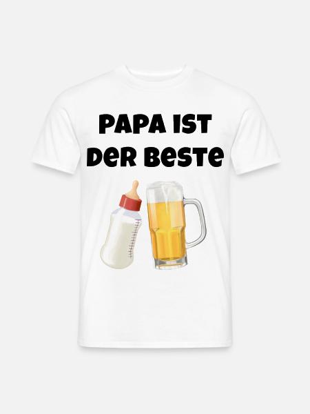 Papa ist der Beste - Geschenk zum Vatertag - Männer T-Shirt - Weiß