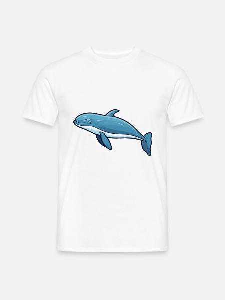 Buckelwal-Karikatur-Kawaii-Illustration - Männer T-Shirt - Weiß
