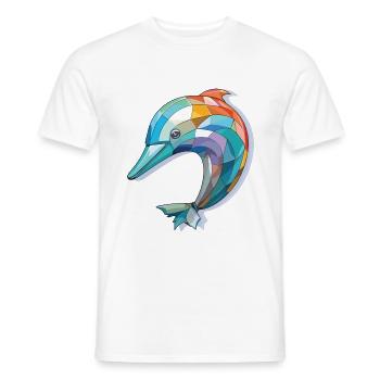 Delphin Bunte Aquarell-Tierillustration - Männer T-Shirt - Weiß - Vorne - AI Model Male 178 dark (178cm)