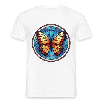 Schmetterling Bunte Aquarell-Tierillustration - Männer T-Shirt - Weiß - Vorne - AI Model Male 178 dark (178cm)