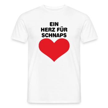 Ein Herz für Schnaps - Männer T-Shirt - Weiß - Vorne - AI Model Male 178 dark (178cm)