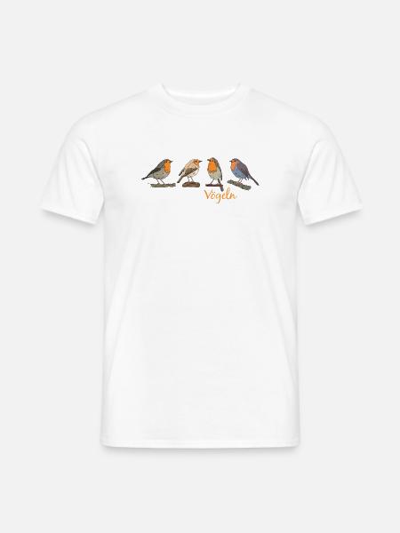 Vögeln - Männer T-Shirt - Weiß