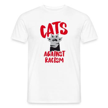 Cats against racism - Männer T-Shirt - Weiß - Vorne - AI Model Male 178 dark (178cm)