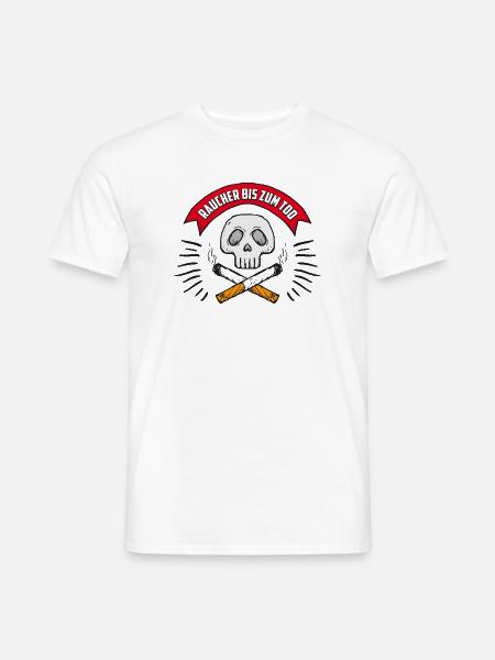 Raucher bis zum Tod - Männer T-Shirt - Weiß