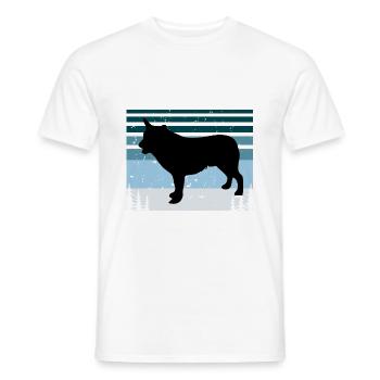 Australischer Cattle Dog Love Silhouette Retro Sonnenuntergang - Männer T-Shirt - Weiß - Vorne - AI Model Male 178 dark (178cm)