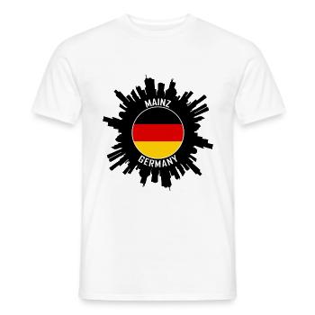 Mainz Skyline Deutschland Flagge Reise-Souvenir - Männer T-Shirt - Weiß - Vorne - AI Model Male 178 dark (178cm)