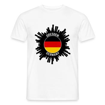 Dresden Skyline Deutschland Flagge Reisesouvenir - Männer T-Shirt - Weiß - Vorne - AI Model Male 178 dark (178cm)