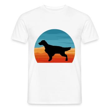 Englisch Setter Hundeliebhaber Silhouette Vintage Sonnenuntergang - Männer T-Shirt - Weiß - Vorne - AI Model Male 178 dark (178cm)
