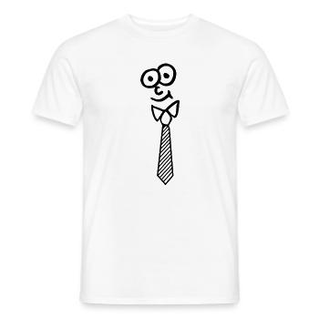 Gesicht mit Krawatte gestrichelt lustig - Männer T-Shirt - Weiß - Vorne - AI Model Male 178 dark (178cm)