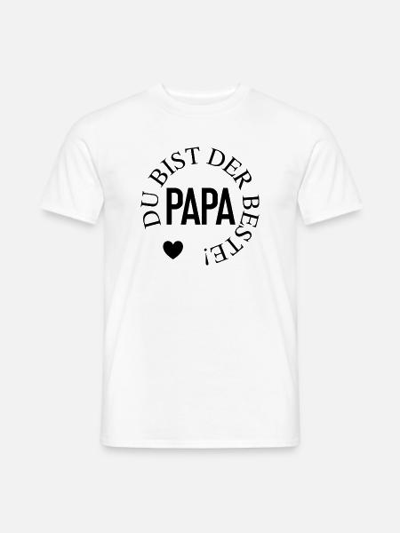 Papa du bist der Beste Vatertag Papa Papi Motiv - Männer T-Shirt - Weiß