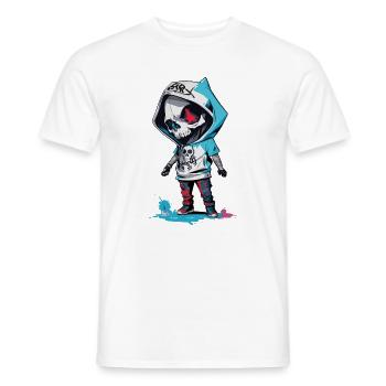 Skelett mit Kapuze - Männer T-Shirt - Weiß - Vorne - AI Model Male 178 dark (178cm)