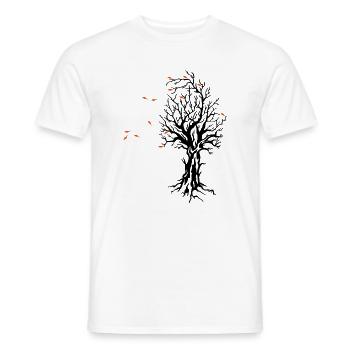 autumn tree Herbst Baum Jahreszeit Wind Laub - Männer T-Shirt - Weiß - Vorne - AI Model Male 178 dark (178cm)
