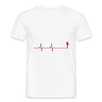 Liebespaar Herzschlag - Männer T-Shirt - Weiß - Vorne - AI Model Male 178 dark (178cm)