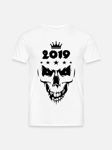 2019 Totenkopf - Männer T-Shirt - Weiß