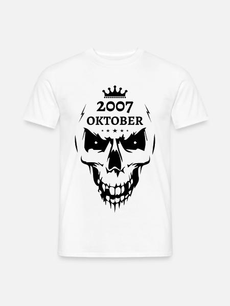Oktober 2007 Totenkopf - Männer T-Shirt - Weiß
