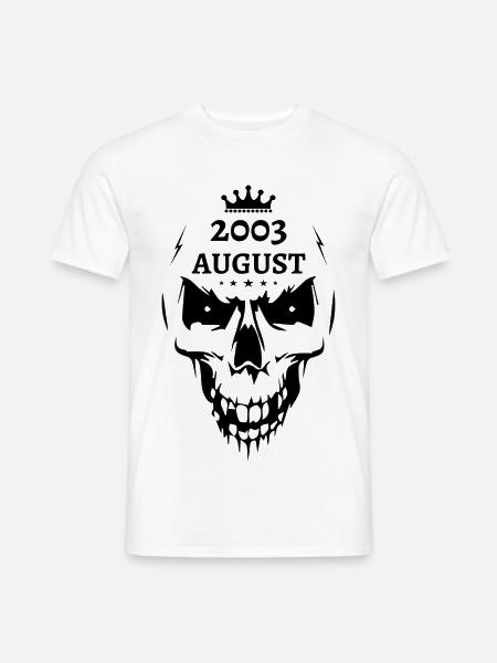 August 2003 Totenkopf - Männer T-Shirt - Weiß