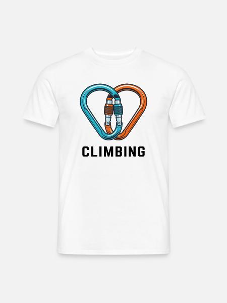 Klettern Karabiner Herz - Männer T-Shirt - Weiß